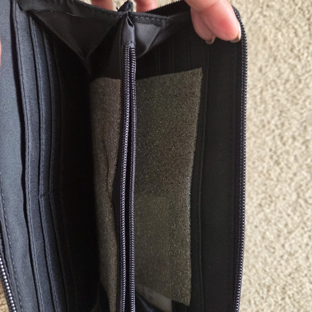 Black Leather Wallet with Logo Accent - Picture 2 of 3